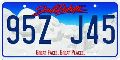 SD license plate 95ZJ45