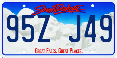 SD license plate 95ZJ49