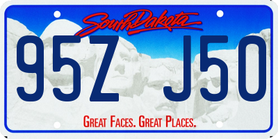 SD license plate 95ZJ50