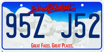 SD license plate 95ZJ52