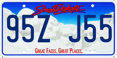 SD license plate 95ZJ55