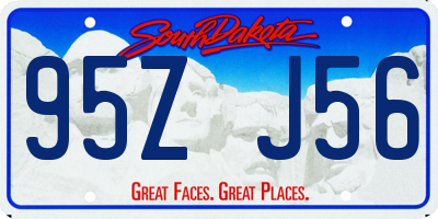 SD license plate 95ZJ56