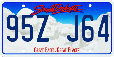 SD license plate 95ZJ64