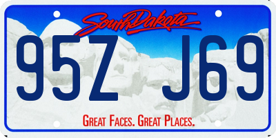 SD license plate 95ZJ69