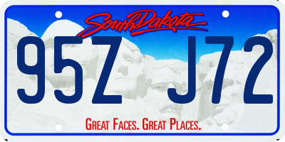 SD license plate 95ZJ72