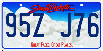 SD license plate 95ZJ76