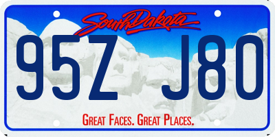 SD license plate 95ZJ80