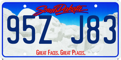 SD license plate 95ZJ83