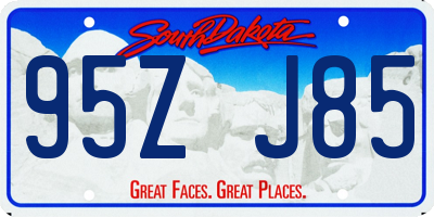 SD license plate 95ZJ85
