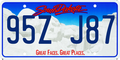 SD license plate 95ZJ87