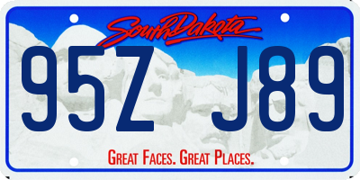 SD license plate 95ZJ89