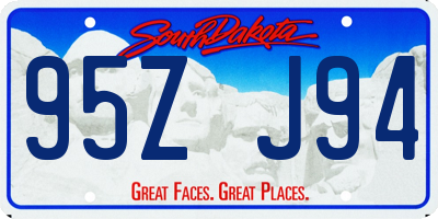 SD license plate 95ZJ94