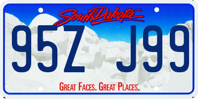 SD license plate 95ZJ99
