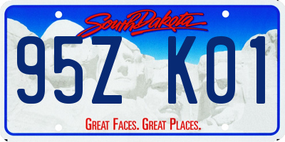 SD license plate 95ZK01