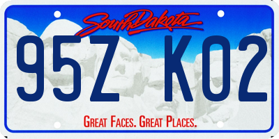 SD license plate 95ZK02