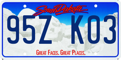 SD license plate 95ZK03