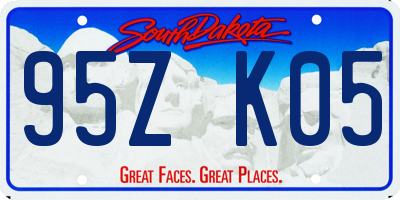 SD license plate 95ZK05
