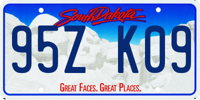 SD license plate 95ZK09