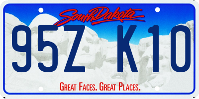 SD license plate 95ZK10