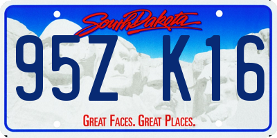 SD license plate 95ZK16