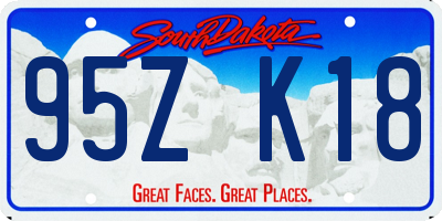 SD license plate 95ZK18