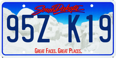 SD license plate 95ZK19