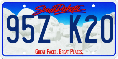 SD license plate 95ZK20