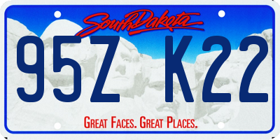SD license plate 95ZK22
