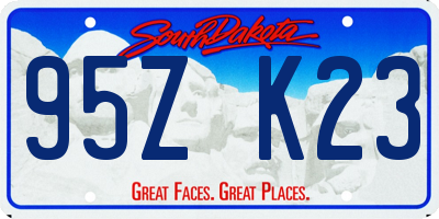 SD license plate 95ZK23