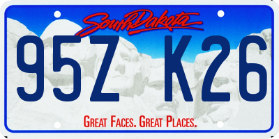 SD license plate 95ZK26
