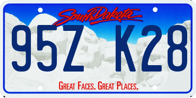 SD license plate 95ZK28