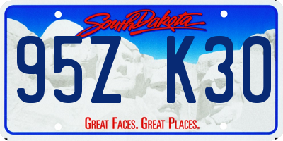 SD license plate 95ZK30