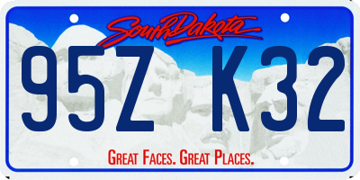 SD license plate 95ZK32