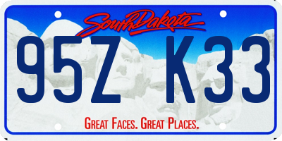 SD license plate 95ZK33