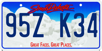 SD license plate 95ZK34