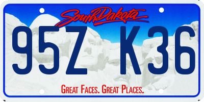 SD license plate 95ZK36