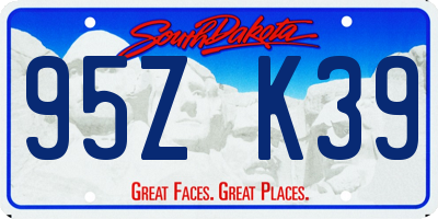 SD license plate 95ZK39