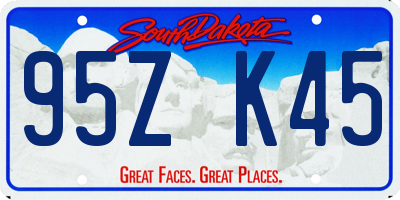 SD license plate 95ZK45
