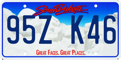 SD license plate 95ZK46