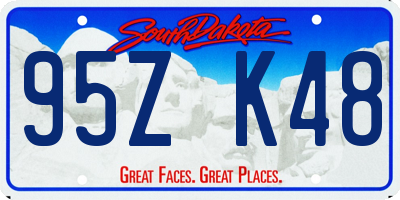 SD license plate 95ZK48