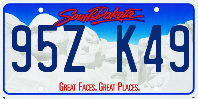 SD license plate 95ZK49