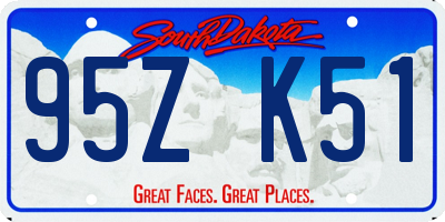 SD license plate 95ZK51