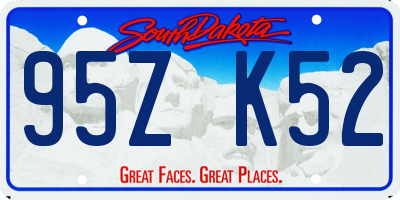 SD license plate 95ZK52
