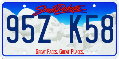 SD license plate 95ZK58