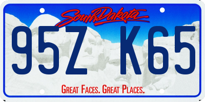 SD license plate 95ZK65