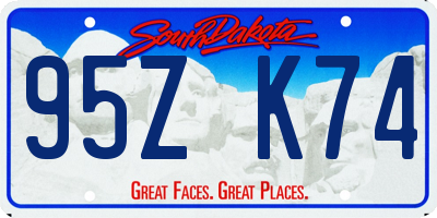 SD license plate 95ZK74