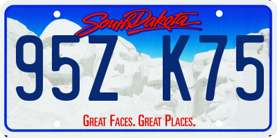 SD license plate 95ZK75
