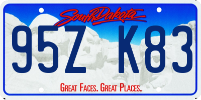 SD license plate 95ZK83