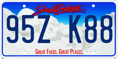 SD license plate 95ZK88