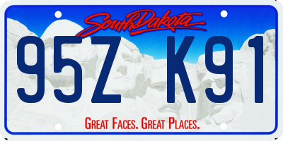 SD license plate 95ZK91